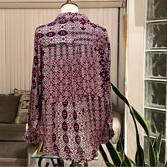 NWT Anthropologie RAGA Varsha Button Down Notched Collar Top. Size S / M / L - Picture 2 of 10